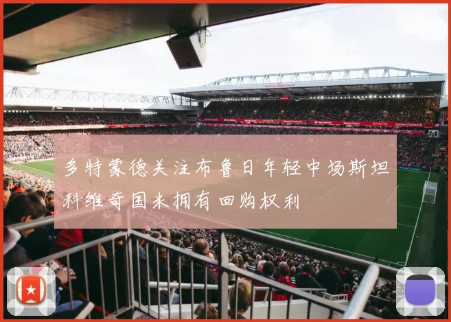 多特蒙德关注布鲁日年轻中场斯坦科维奇国米拥有回购权利